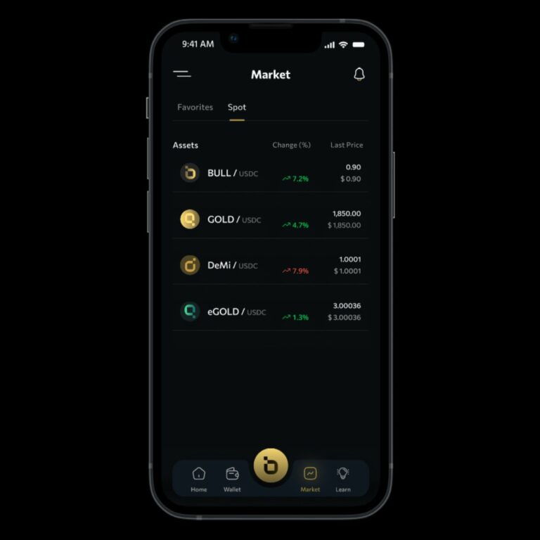 Market page (mobile)